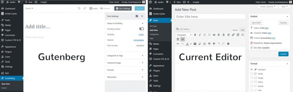 WordPress Editor in comparison: Classic vs. Gutenberg Editor
