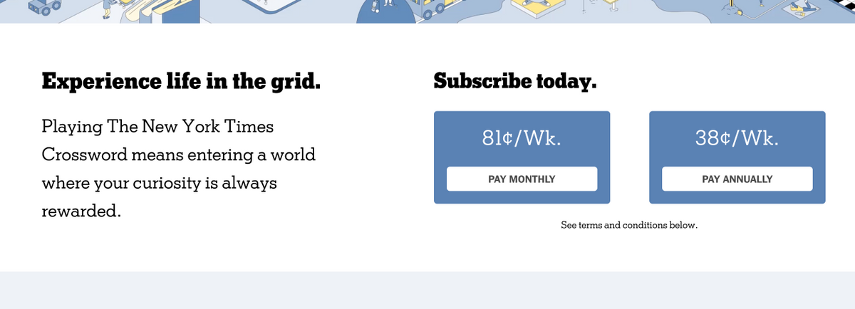 New York Times personalised crossword subscription