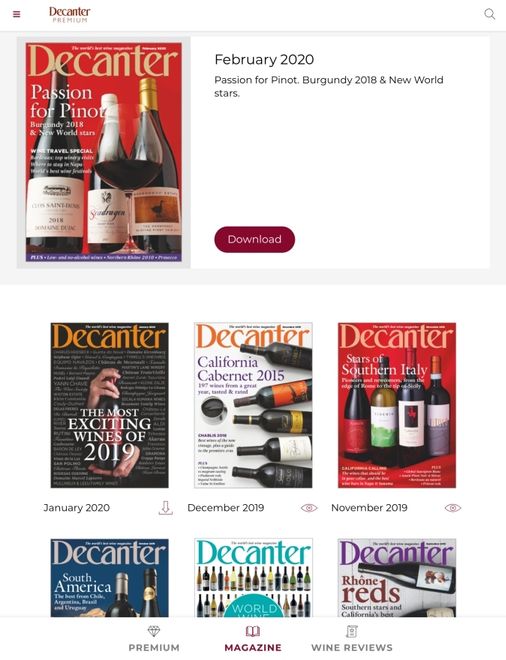 Decanter Storefront in the Magazine App