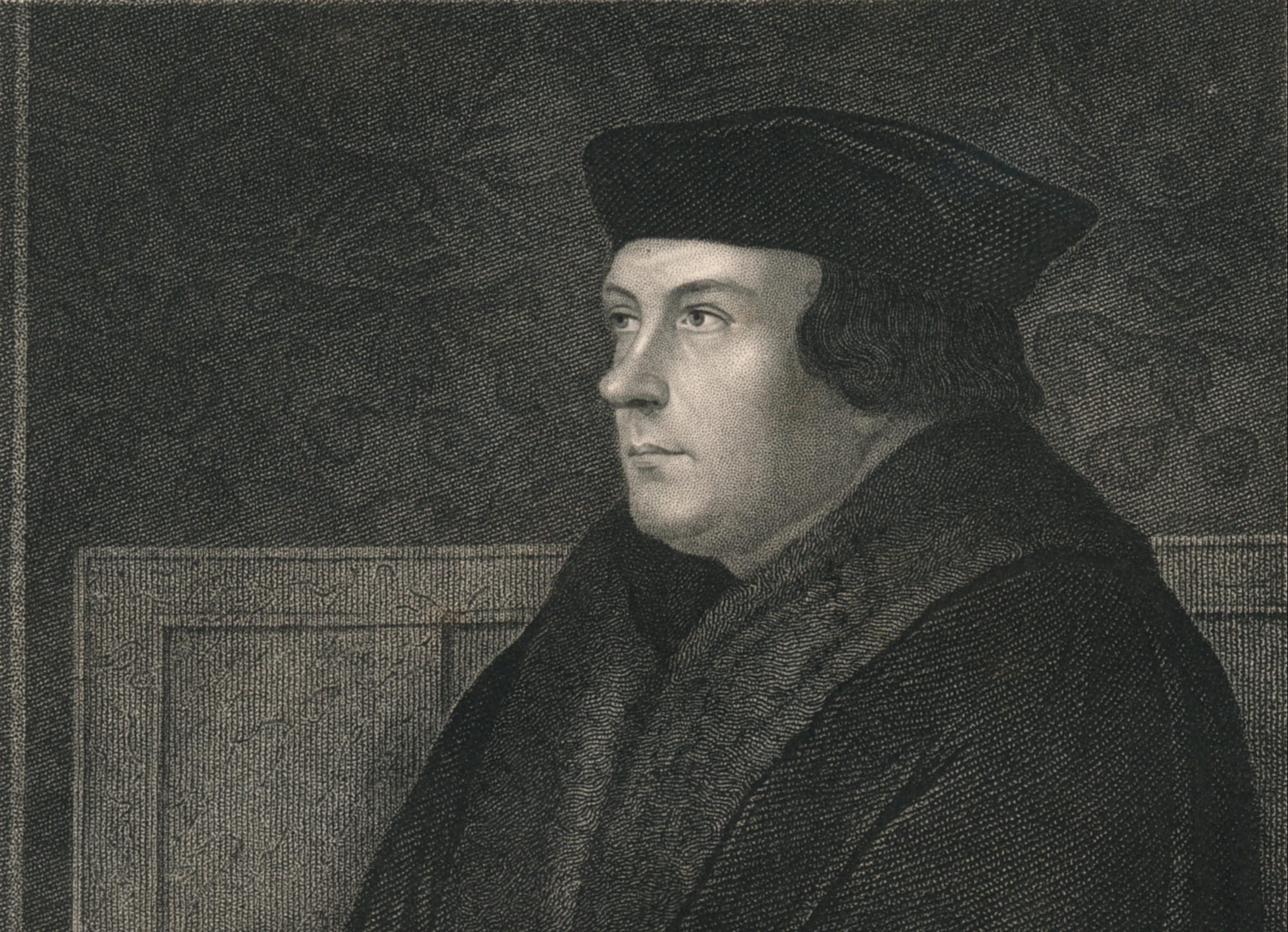 'Thomas Cromwell, Earl of Essex', (mid 19th century). Portrait of English statesman Thomas Cromwell, 1st Earl of Essex (c1485-1540), King Henry VIII of England's chief minister. 'From the original of Holbein, in the collection of Sir Thomas Constable, Bart'. [John Tallis & Company, London & New York] (The Print Collector/Heritage Images)